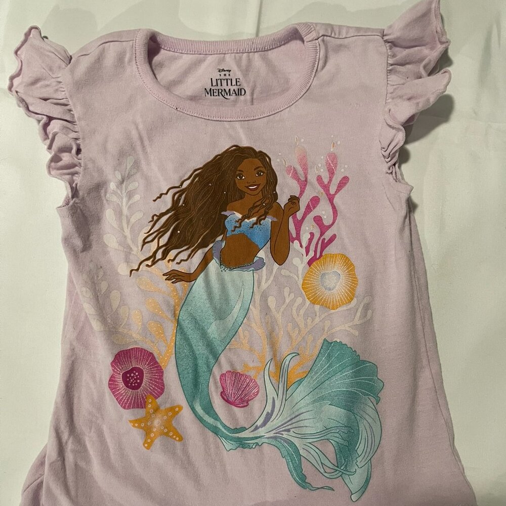 Disney The Little Mermaid 2023 Shirt Lavender Girls Size 5T